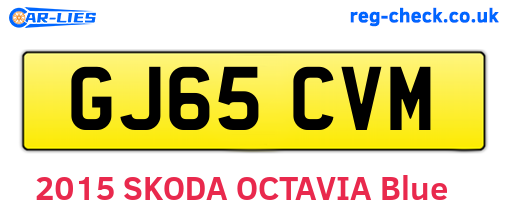 GJ65CVM are the vehicle registration plates.