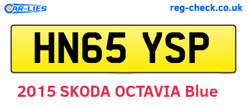 HN65YSP are the vehicle registration plates.