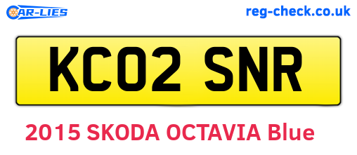 KC02SNR are the vehicle registration plates.