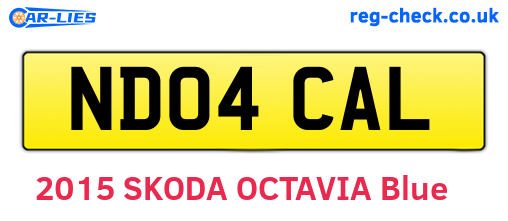 ND04CAL are the vehicle registration plates.