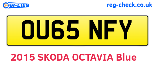 OU65NFY are the vehicle registration plates.