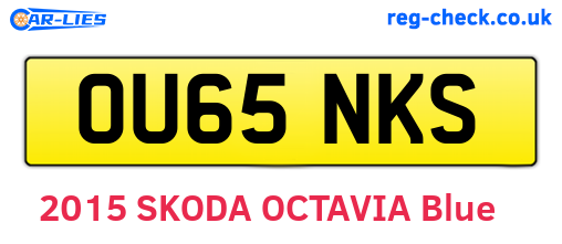 OU65NKS are the vehicle registration plates.