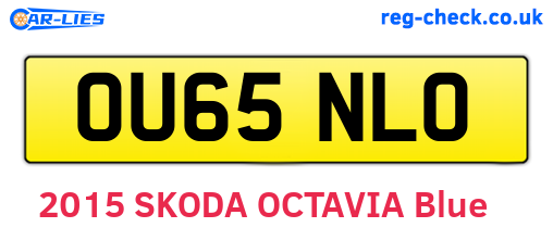OU65NLO are the vehicle registration plates.