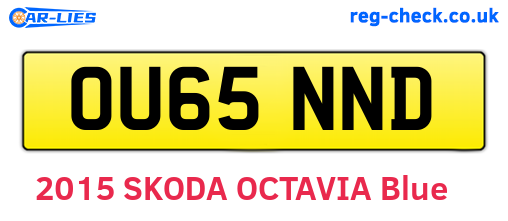 OU65NND are the vehicle registration plates.