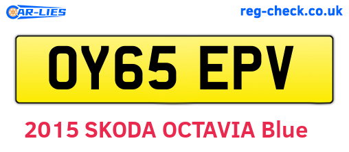 OY65EPV are the vehicle registration plates.