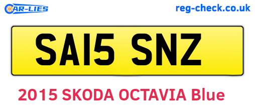 SA15SNZ are the vehicle registration plates.