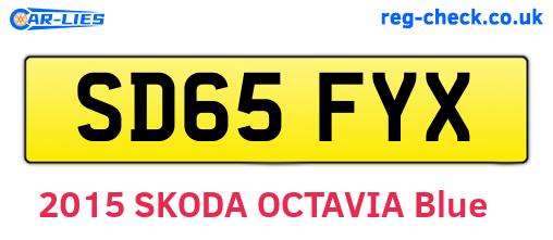 SD65FYX are the vehicle registration plates.