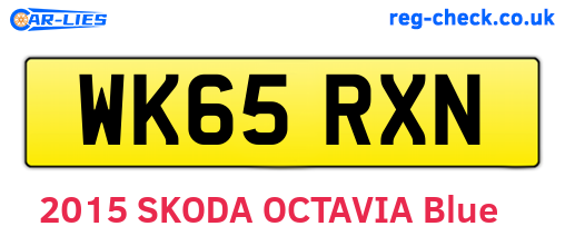WK65RXN are the vehicle registration plates.