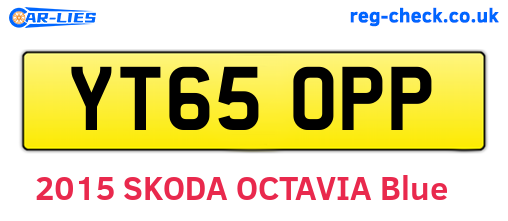 YT65OPP are the vehicle registration plates.