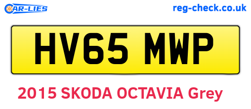 HV65MWP are the vehicle registration plates.