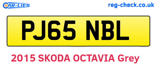 PJ65NBL are the vehicle registration plates.