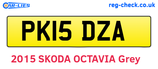 PK15DZA are the vehicle registration plates.