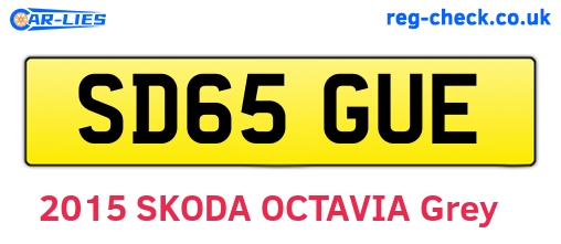 SD65GUE are the vehicle registration plates.
