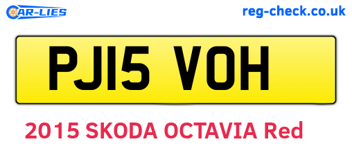 PJ15VOH are the vehicle registration plates.