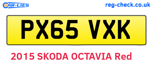PX65VXK are the vehicle registration plates.