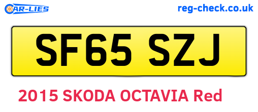 SF65SZJ are the vehicle registration plates.
