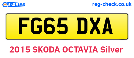 FG65DXA are the vehicle registration plates.
