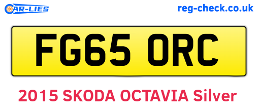 FG65ORC are the vehicle registration plates.