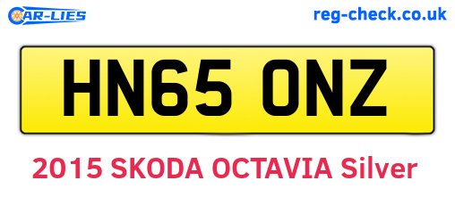 HN65ONZ are the vehicle registration plates.
