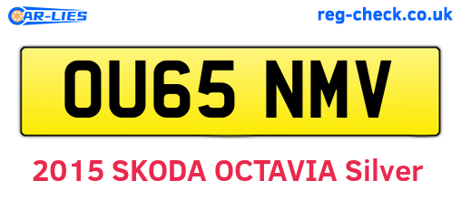 OU65NMV are the vehicle registration plates.