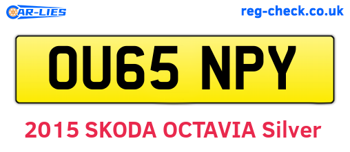 OU65NPY are the vehicle registration plates.