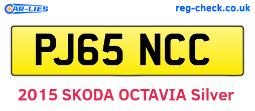 PJ65NCC are the vehicle registration plates.