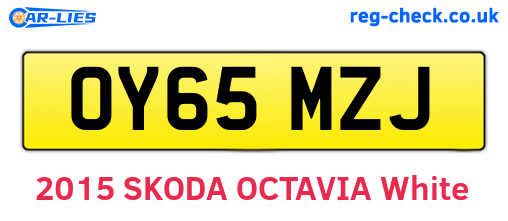 OY65MZJ are the vehicle registration plates.
