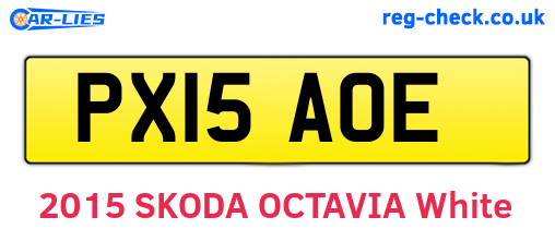 PX15AOE are the vehicle registration plates.
