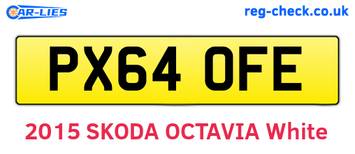 PX64OFE are the vehicle registration plates.
