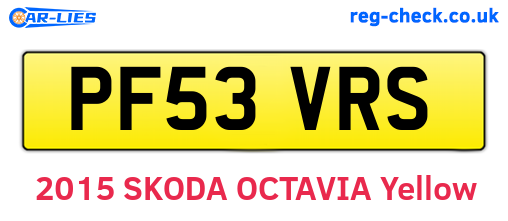 PF53VRS are the vehicle registration plates.