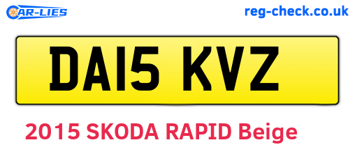 DA15KVZ are the vehicle registration plates.