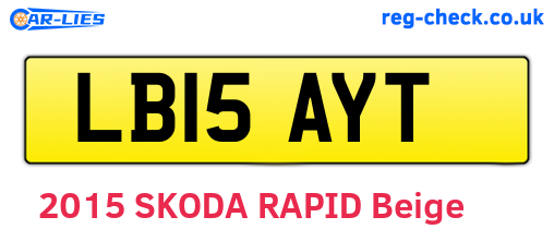 LB15AYT are the vehicle registration plates.