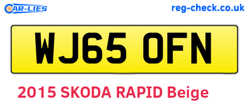 WJ65OFN are the vehicle registration plates.