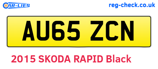 AU65ZCN are the vehicle registration plates.