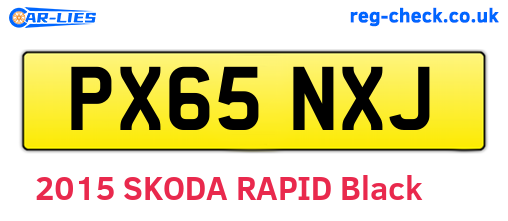 PX65NXJ are the vehicle registration plates.