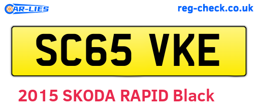 SC65VKE are the vehicle registration plates.