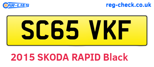 SC65VKF are the vehicle registration plates.