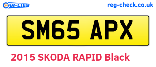 SM65APX are the vehicle registration plates.