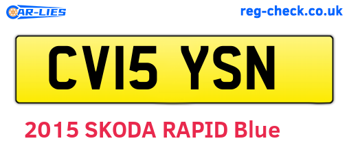 CV15YSN are the vehicle registration plates.
