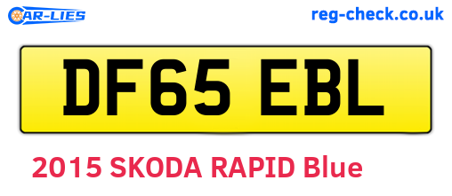 DF65EBL are the vehicle registration plates.