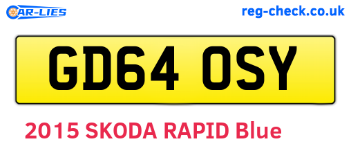 GD64OSY are the vehicle registration plates.