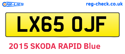 LX65OJF are the vehicle registration plates.