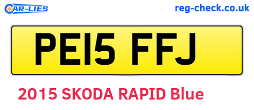 PE15FFJ are the vehicle registration plates.