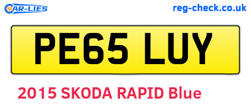 PE65LUY are the vehicle registration plates.
