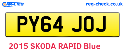 PY64JOJ are the vehicle registration plates.