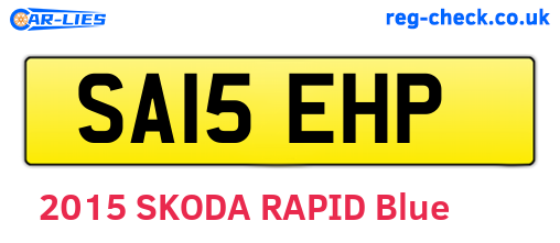 SA15EHP are the vehicle registration plates.