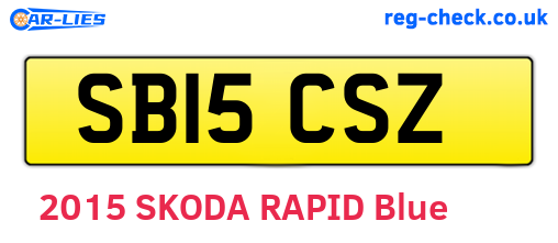 SB15CSZ are the vehicle registration plates.