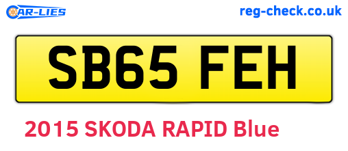 SB65FEH are the vehicle registration plates.