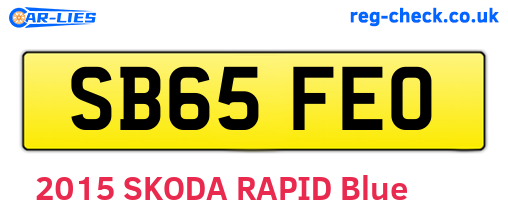 SB65FEO are the vehicle registration plates.