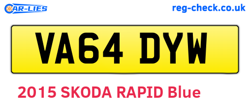 VA64DYW are the vehicle registration plates.